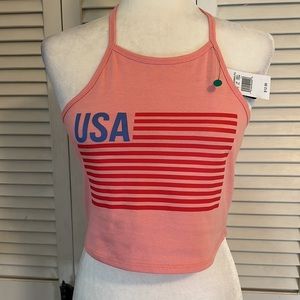 NWT! Isaac Morris - America Biker Halter Tank Top - Size S